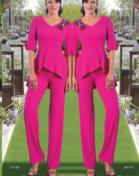 392-577 CONJUNTO CUERPO PEPLUM Y PANTALÓN