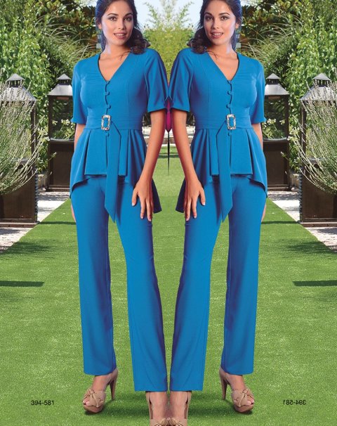 394-581 CONJUNTO CUERPO BOTONES Y PANTALÓN CON HEBILLA.