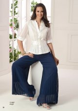 527-PANTALÓN PLISADO SOLEIL CON CANESU LISO